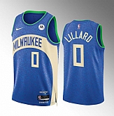 Men's Milwaukee Bucks #0 Damian Lillard Blue 2023-24 City Edition Stitched Basketball Jersey Dzhi,baseball caps,new era cap wholesale,wholesale hats